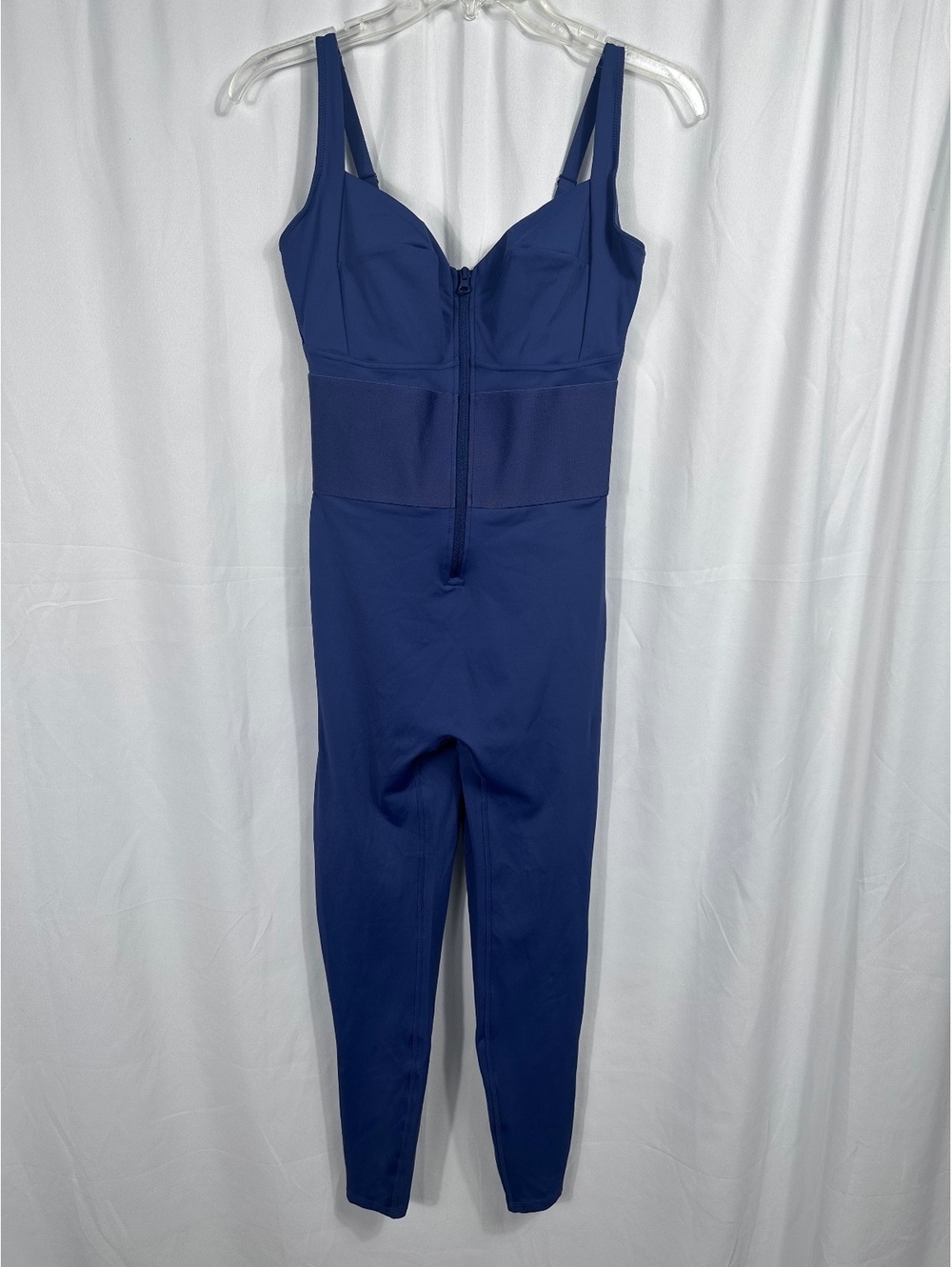 Shapellx Navy Blue One-Piece Jumpsuit w/ Adjustable Straps & Front Zipper Medium